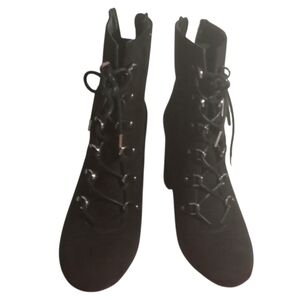 14th & Union Black Lace-Up Ankle Boots
